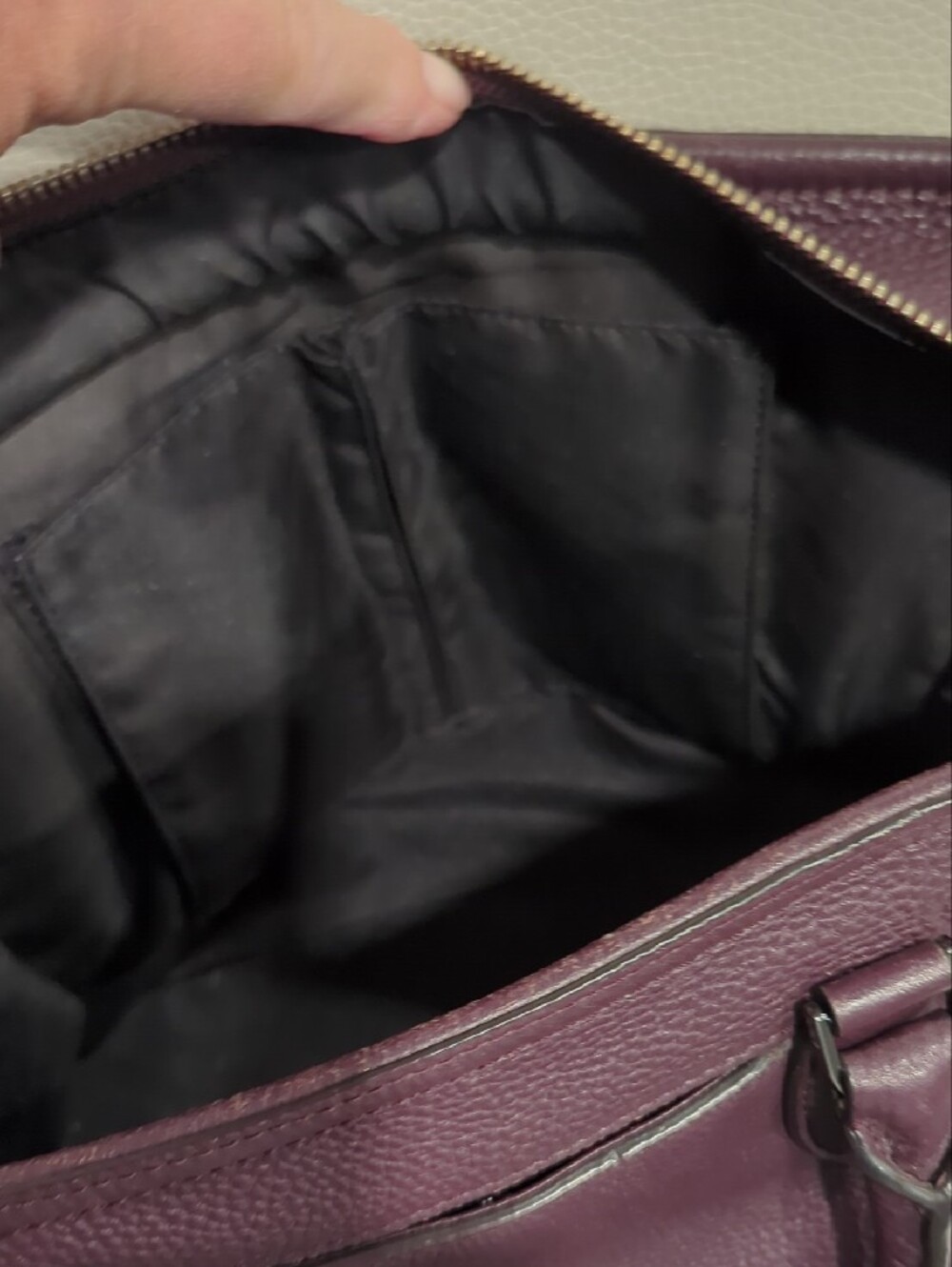 Rebecca Minkoff Plum Pebbled Leather Satchel with Crossbody Strap and Wallet - Picture 6 of 15
